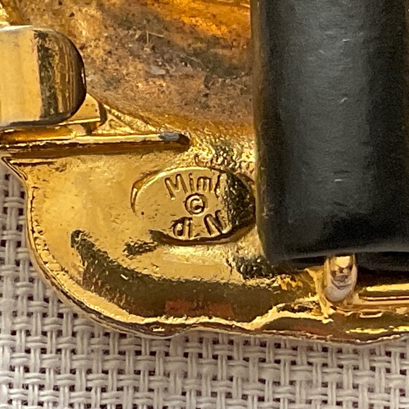 Mimi di Niscemi Pheasant Buckle Black Leather Vintage 1973  Belt - Picture 13 of 14